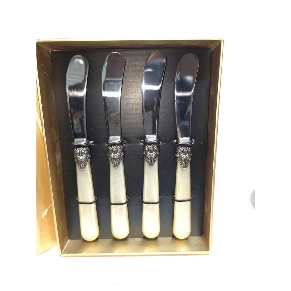 Cheese Spreader 4 Pcs. CATHYLIN REVERIE COLLECTION -NIB Mother of Pearl